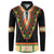 Africa Dashiki Button Sweatshirt Embroidery Neckline Floral Pattern - Wonder Print Shop