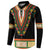 Africa Dashiki Button Sweatshirt Embroidery Neckline Floral Pattern - Wonder Print Shop