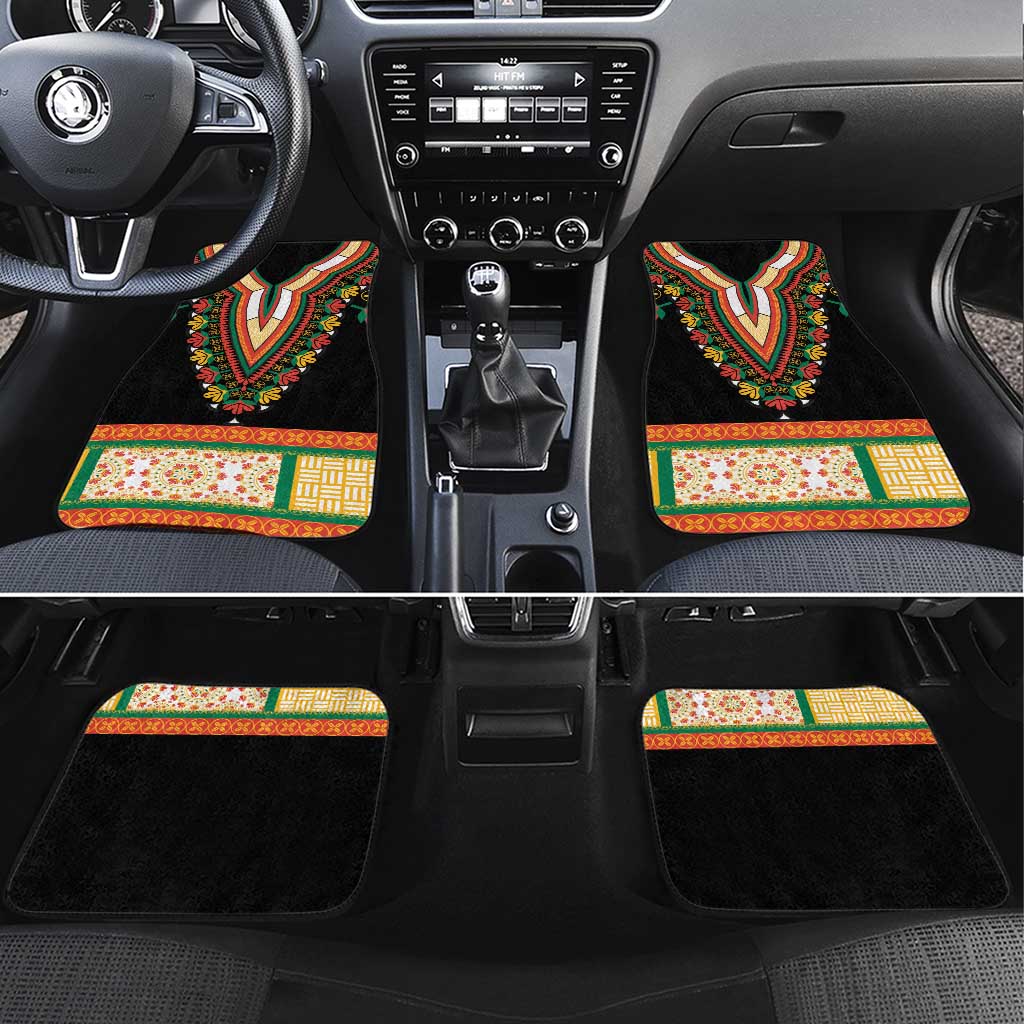 Africa Dashiki Car Mats Embroidery Neckline Floral Pattern - Wonder Print Shop