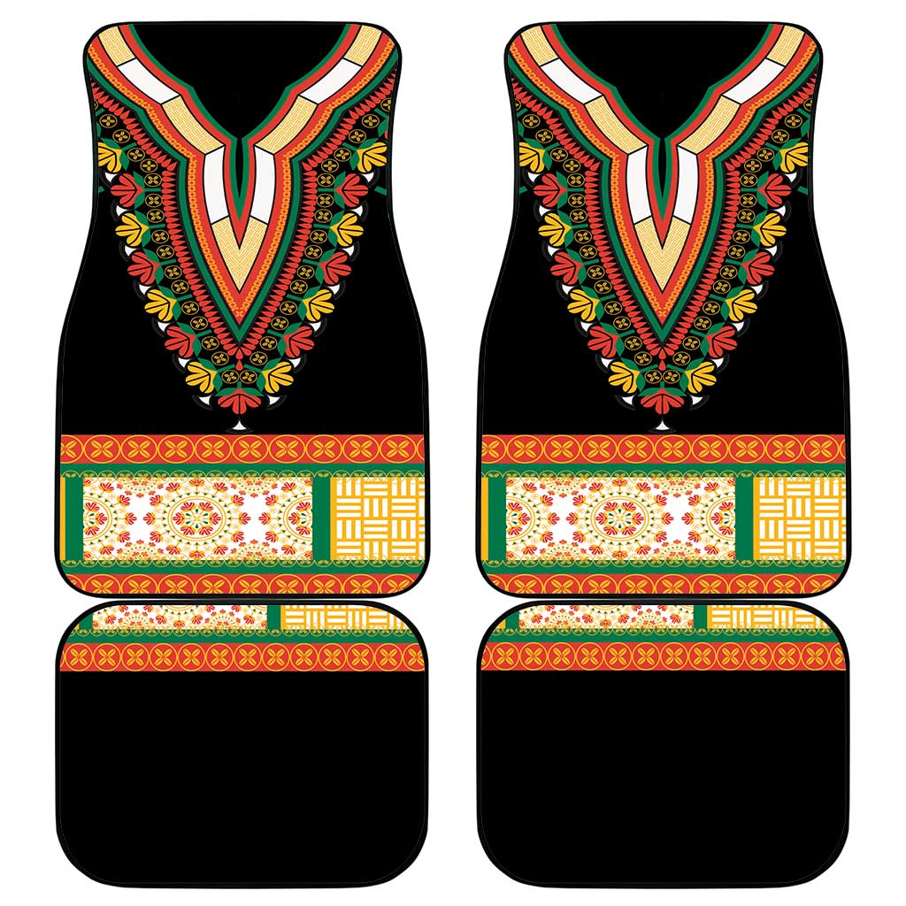 Africa Dashiki Car Mats Embroidery Neckline Floral Pattern - Wonder Print Shop