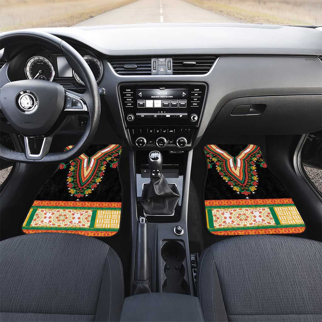 Africa Dashiki Car Mats Embroidery Neckline Floral Pattern - Wonder Print Shop