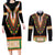 Africa Dashiki Couples Matching Long Sleeve Bodycon Dress and Long Sleeve Button Shirt Embroidery Neckline Floral Pattern - Wonder Print Shop