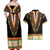 Africa Dashiki Couples Matching Off Shoulder Maxi Dress and Hawaiian Shirt Embroidery Neckline Floral Pattern - Wonder Print Shop