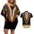 Africa Dashiki Couples Matching Off Shoulder Short Dress and Hawaiian Shirt Embroidery Neckline Floral Pattern - Wonder Print Shop