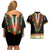 Africa Dashiki Couples Matching Off Shoulder Short Dress and Hawaiian Shirt Embroidery Neckline Floral Pattern - Wonder Print Shop