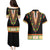 Africa Dashiki Couples Matching Puletasi and Hawaiian Shirt Embroidery Neckline Floral Pattern - Wonder Print Shop
