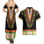 Africa Dashiki Couples Matching Summer Maxi Dress and Hawaiian Shirt Embroidery Neckline Floral Pattern - Wonder Print Shop