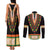 Africa Dashiki Couples Matching Tank Maxi Dress and Long Sleeve Button Shirt Embroidery Neckline Floral Pattern - Wonder Print Shop