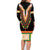 Africa Dashiki Family Matching Long Sleeve Bodycon Dress and Hawaiian Shirt Embroidery Neckline Floral Pattern - Wonder Print Shop
