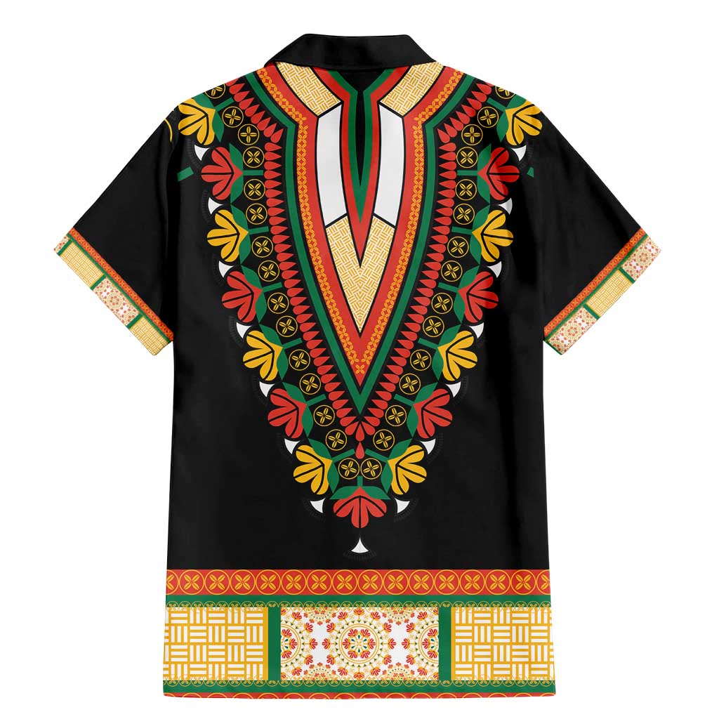 Africa Dashiki Family Matching Mermaid Dress and Hawaiian Shirt Embroidery Neckline Floral Pattern - Wonder Print Shop