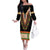 Africa Dashiki Family Matching Off The Shoulder Long Sleeve Dress and Hawaiian Shirt Embroidery Neckline Floral Pattern - Wonder Print Shop