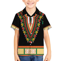 Africa Dashiki Family Matching Puletasi and Hawaiian Shirt Embroidery Neckline Floral Pattern - Wonder Print Shop