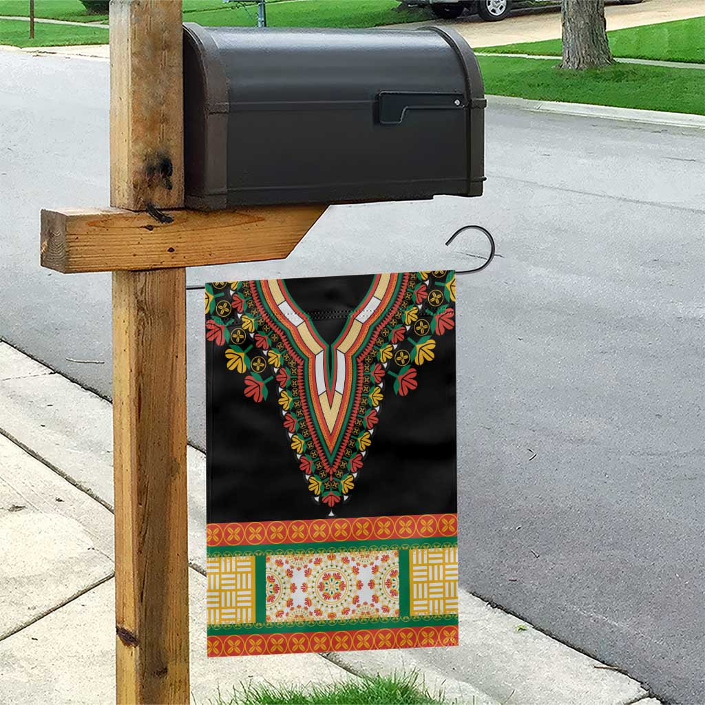 Africa Dashiki Garden Flag Embroidery Neckline Floral Pattern - Wonder Print Shop