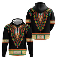 Africa Dashiki Hoodie Embroidery Neckline Floral Pattern - Wonder Print Shop