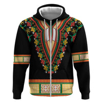 Africa Dashiki Hoodie Embroidery Neckline Floral Pattern - Wonder Print Shop