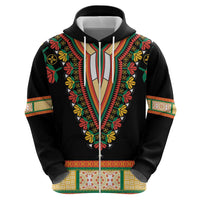Africa Dashiki Hoodie Embroidery Neckline Floral Pattern - Wonder Print Shop