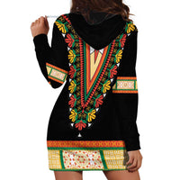 Africa Dashiki Hoodie Dress Embroidery Neckline Floral Pattern - Wonder Print Shop