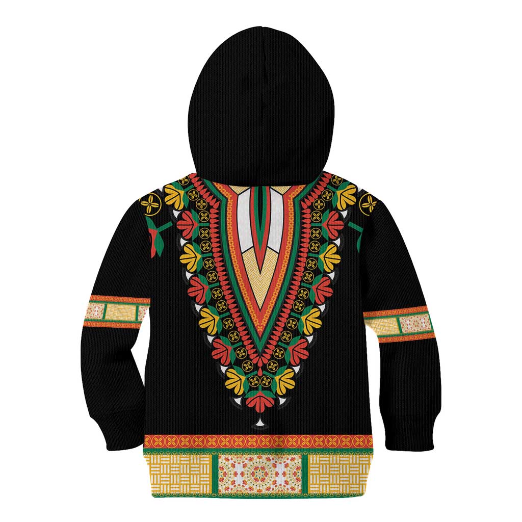 Africa Dashiki Kid Hoodie Embroidery Neckline Floral Pattern - Wonder Print Shop