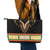 Africa Dashiki Leather Tote Bag Embroidery Neckline Floral Pattern - Wonder Print Shop