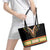 Africa Dashiki Leather Tote Bag Embroidery Neckline Floral Pattern - Wonder Print Shop