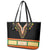 Africa Dashiki Leather Tote Bag Embroidery Neckline Floral Pattern - Wonder Print Shop