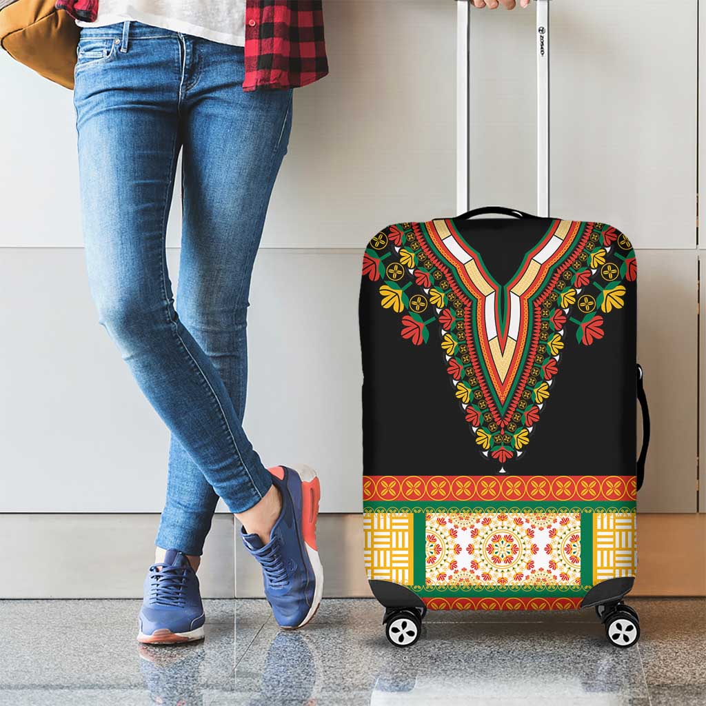 Africa Dashiki Luggage Cover Embroidery Neckline Floral Pattern - Wonder Print Shop