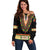 Africa Dashiki Off Shoulder Sweater Embroidery Neckline Floral Pattern - Wonder Print Shop