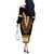 Africa Dashiki Off The Shoulder Long Sleeve Dress Embroidery Neckline Floral Pattern - Wonder Print Shop