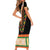 Africa Dashiki Short Sleeve Bodycon Dress Embroidery Neckline Floral Pattern - Wonder Print Shop