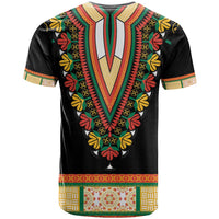 Africa Dashiki T Shirt Embroidery Neckline Floral Pattern - Wonder Print Shop