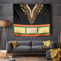 Africa Dashiki Tapestry Embroidery Neckline Floral Pattern - Wonder Print Shop