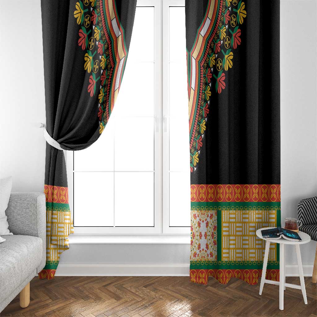 Africa Dashiki Window Curtain Embroidery Neckline Floral Pattern - Wonder Print Shop