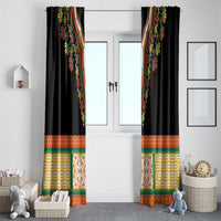 Africa Dashiki Window Curtain Embroidery Neckline Floral Pattern - Wonder Print Shop