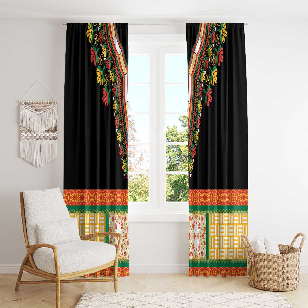 Africa Dashiki Window Curtain Embroidery Neckline Floral Pattern - Wonder Print Shop
