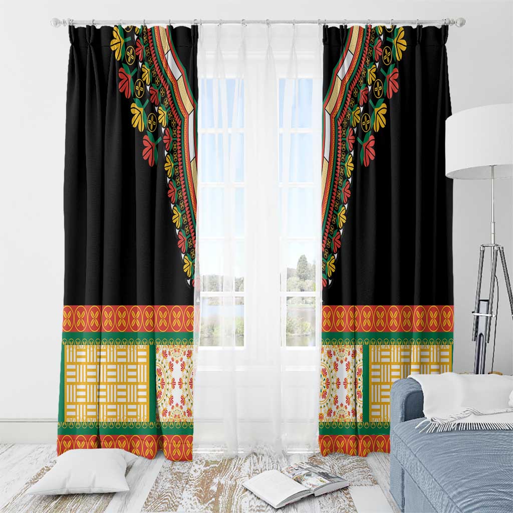 Africa Dashiki Window Curtain Embroidery Neckline Floral Pattern - Wonder Print Shop