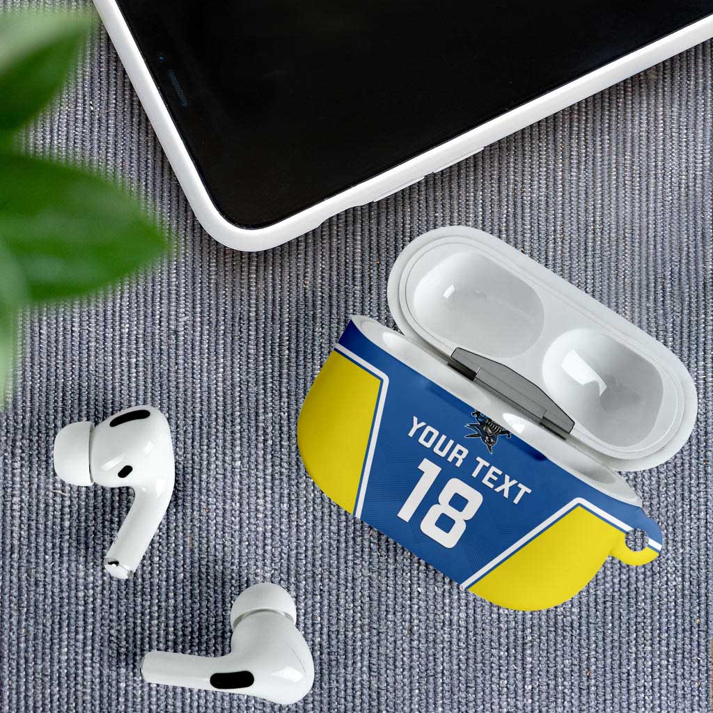 Custom West Knights of Yorkshire AirPods Case Skate Hard Hit Harder Blue Version - Wonder Print Shop