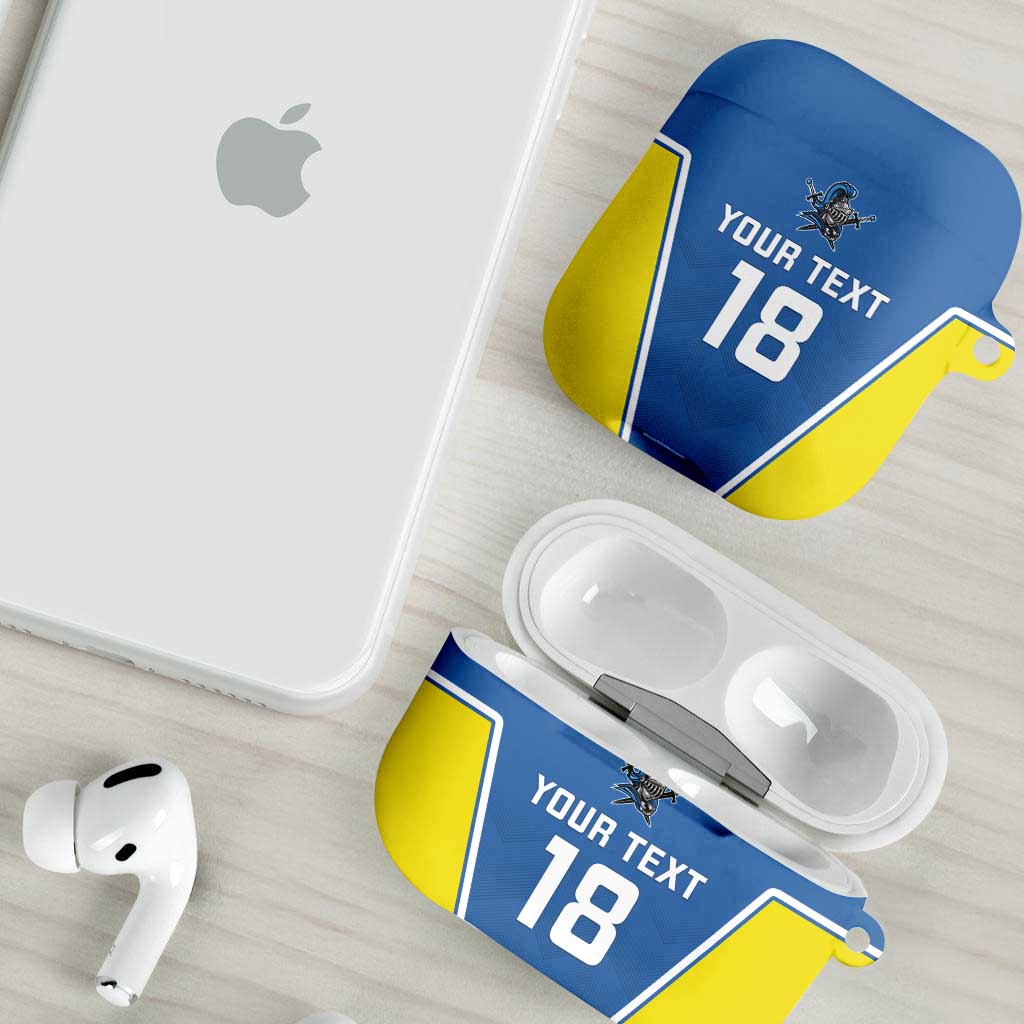 Custom West Knights of Yorkshire AirPods Case Skate Hard Hit Harder Blue Version - Wonder Print Shop