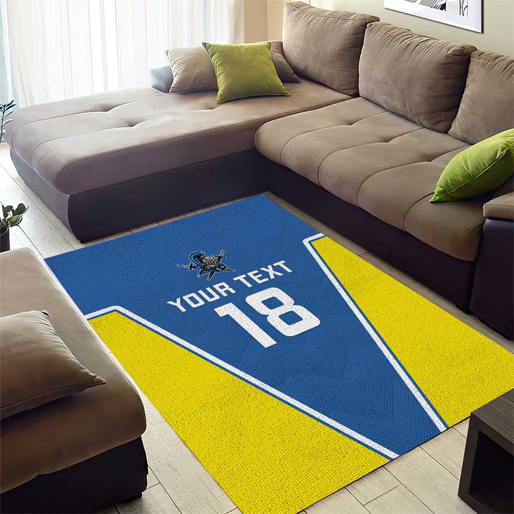Custom West Knights of Yorkshire Area Rug Skate Hard Hit Harder Blue Version - Wonder Print Shop