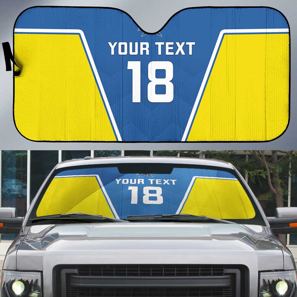Custom West Knights of Yorkshire Auto Sun Shade Skate Hard Hit Harder Blue Version - Wonder Print Shop