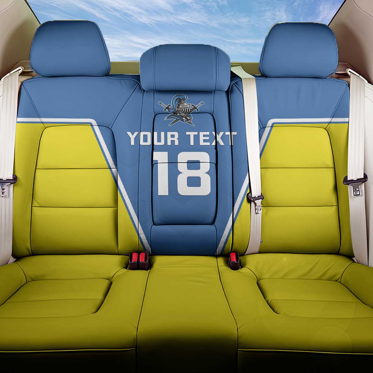 Custom West Knights of Yorkshire Back Car Seat Cover Skate Hard Hit Harder Blue Version - Wonder Print Shop