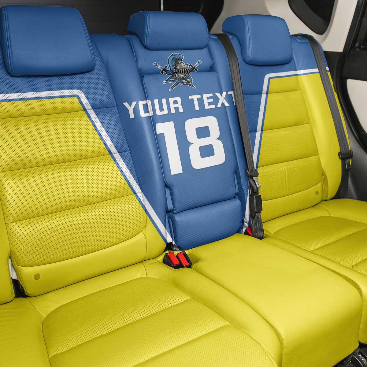Custom West Knights of Yorkshire Back Car Seat Cover Skate Hard Hit Harder Blue Version - Wonder Print Shop