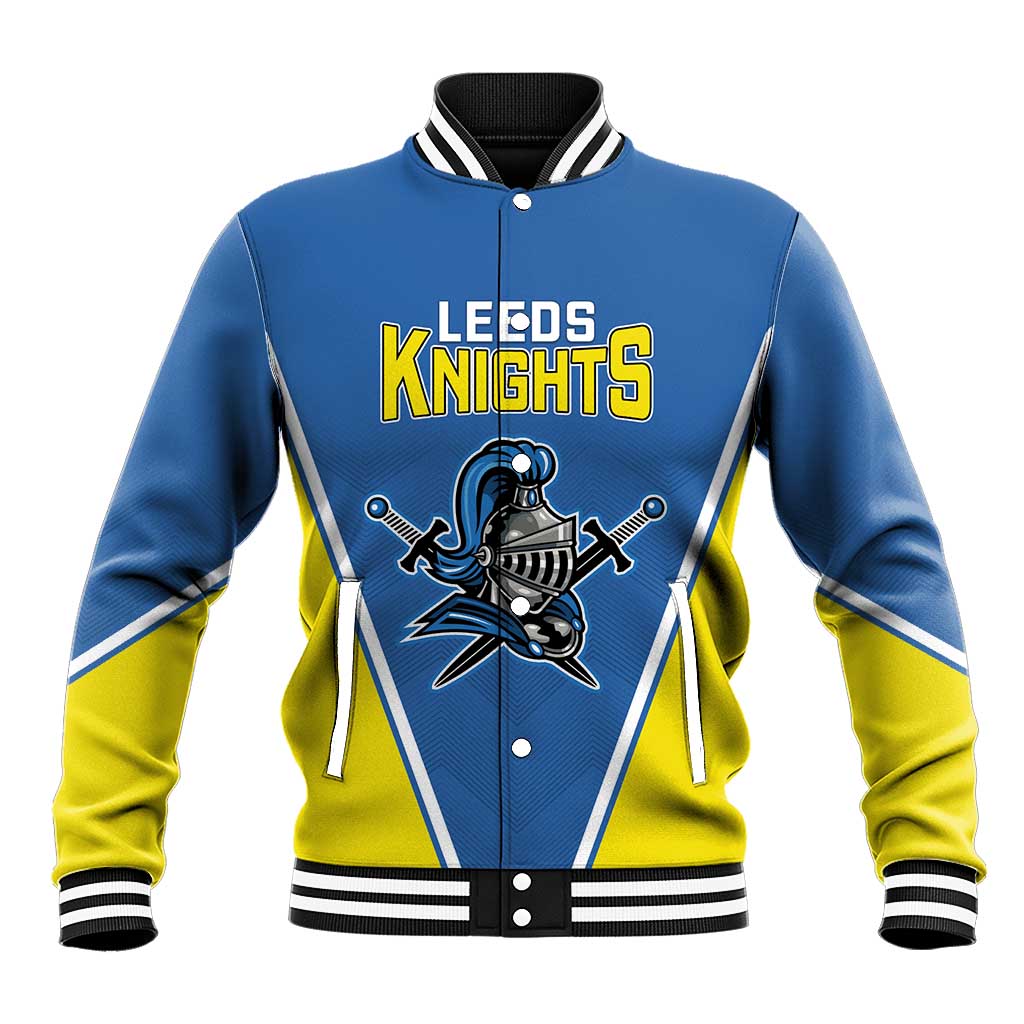 Custom West Knights of Yorkshire Baseball Jacket Skate Hard Hit Harder Blue Version - Wonder Print Shop