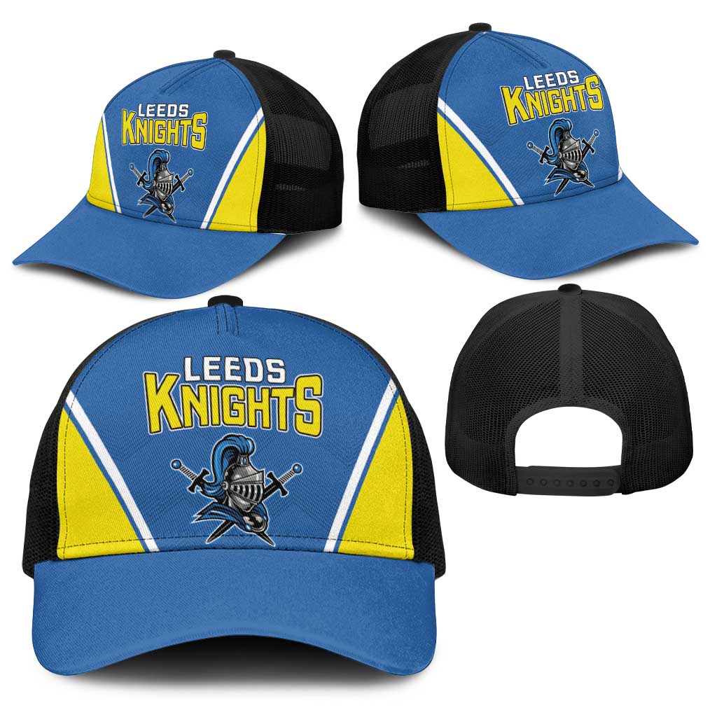 West Knights of Yorkshire Baseball Net Cap Skate Hard Hit Harder Blue Version - Wonder Print Shop