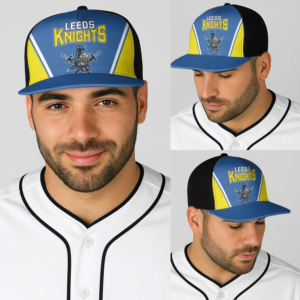 West Knights of Yorkshire Baseball Net Cap Skate Hard Hit Harder Blue Version - Wonder Print Shop