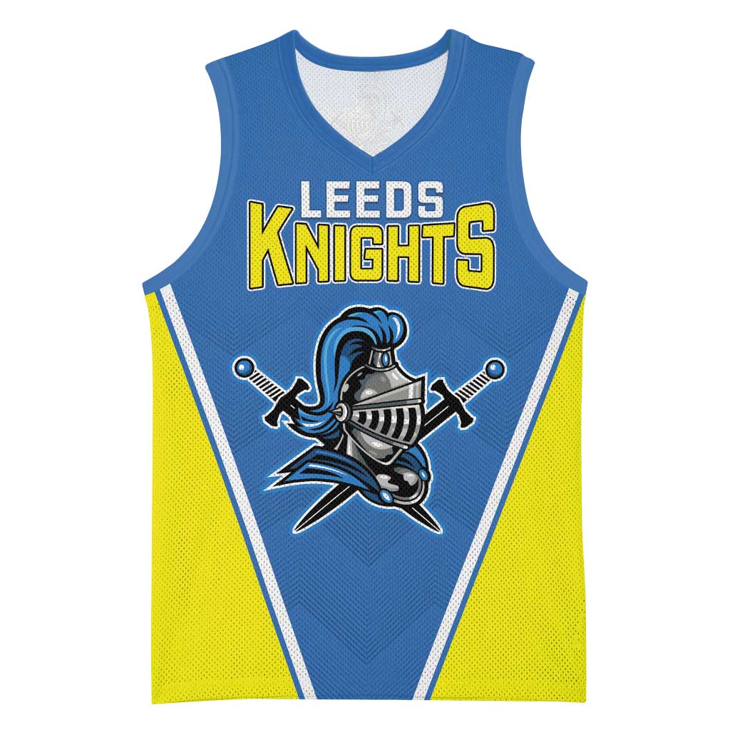 Custom West Knights of Yorkshire Basketball Jersey Skate Hard Hit Harder Blue Version - Wonder Print Shop