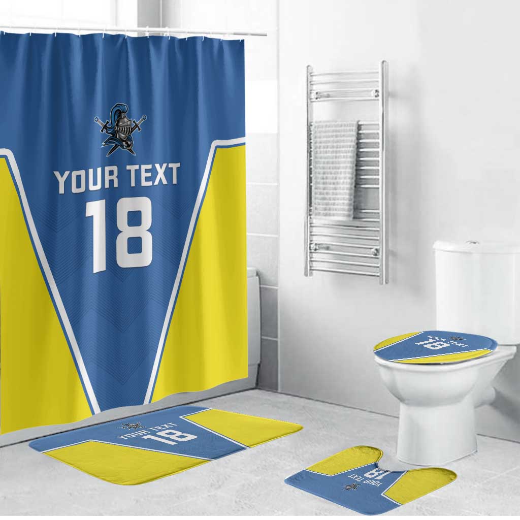 Custom West Knights of Yorkshire Bathroom Set Skate Hard Hit Harder Blue Version - Wonder Print Shop