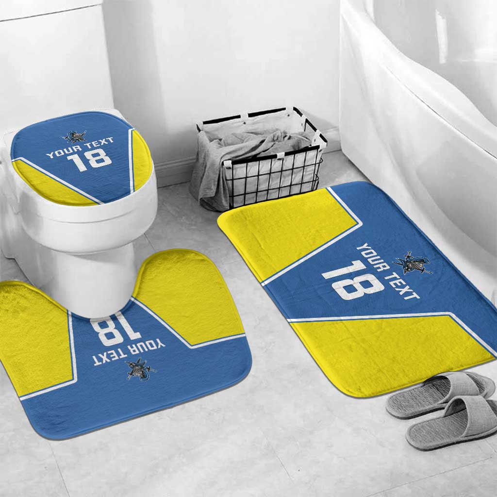 Custom West Knights of Yorkshire Bathroom Set Skate Hard Hit Harder Blue Version - Wonder Print Shop
