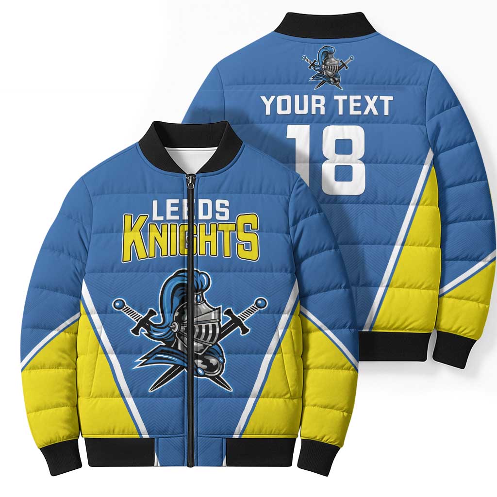 Custom West Knights of Yorkshire Bomber Puffer Jacket Skate Hard Hit Harder Blue Version - Wonder Print Shop