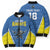 Custom West Knights of Yorkshire Bomber Puffer Jacket Skate Hard Hit Harder Blue Version - Wonder Print Shop