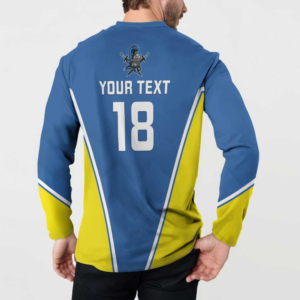Custom West Knights of Yorkshire Button Sweatshirt Skate Hard Hit Harder Blue Version - Wonder Print Shop